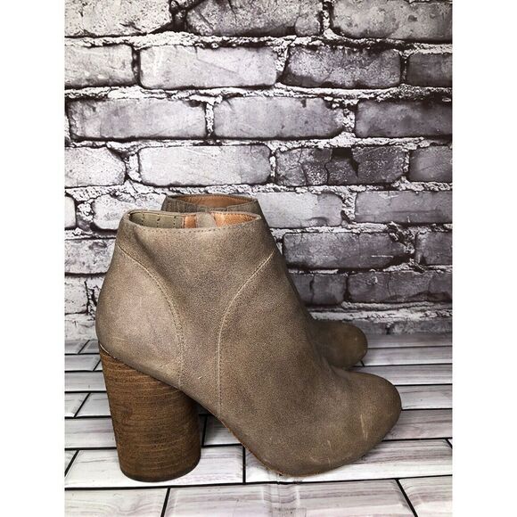 Jeffrey Campbell Hanger Gray Taupe Leather Booties Heels Boots Women Sz 9M US/40 - Picture 1 of 16